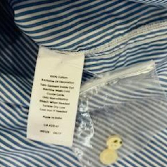 Talbots Striped Embroidered Long Sleeve Button Down Shirt Women's Large Casual - Picture 8 of 9